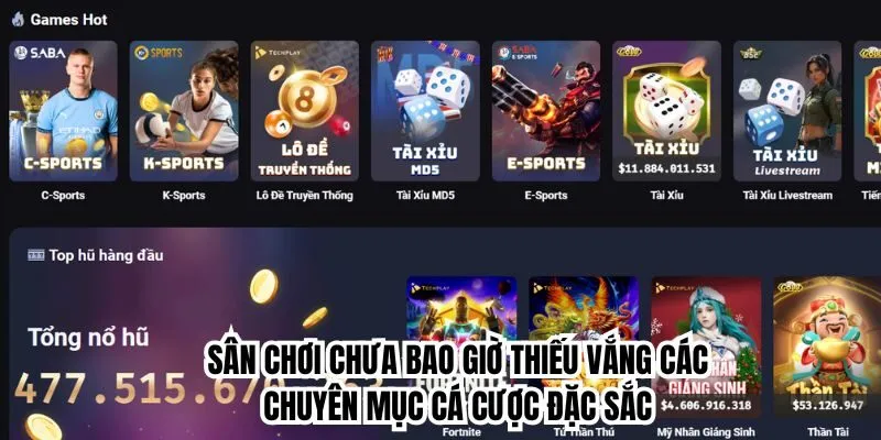 Sân chơi chưa bao giờ thiếu vắng các chuyên mục cá cược đặc sắc